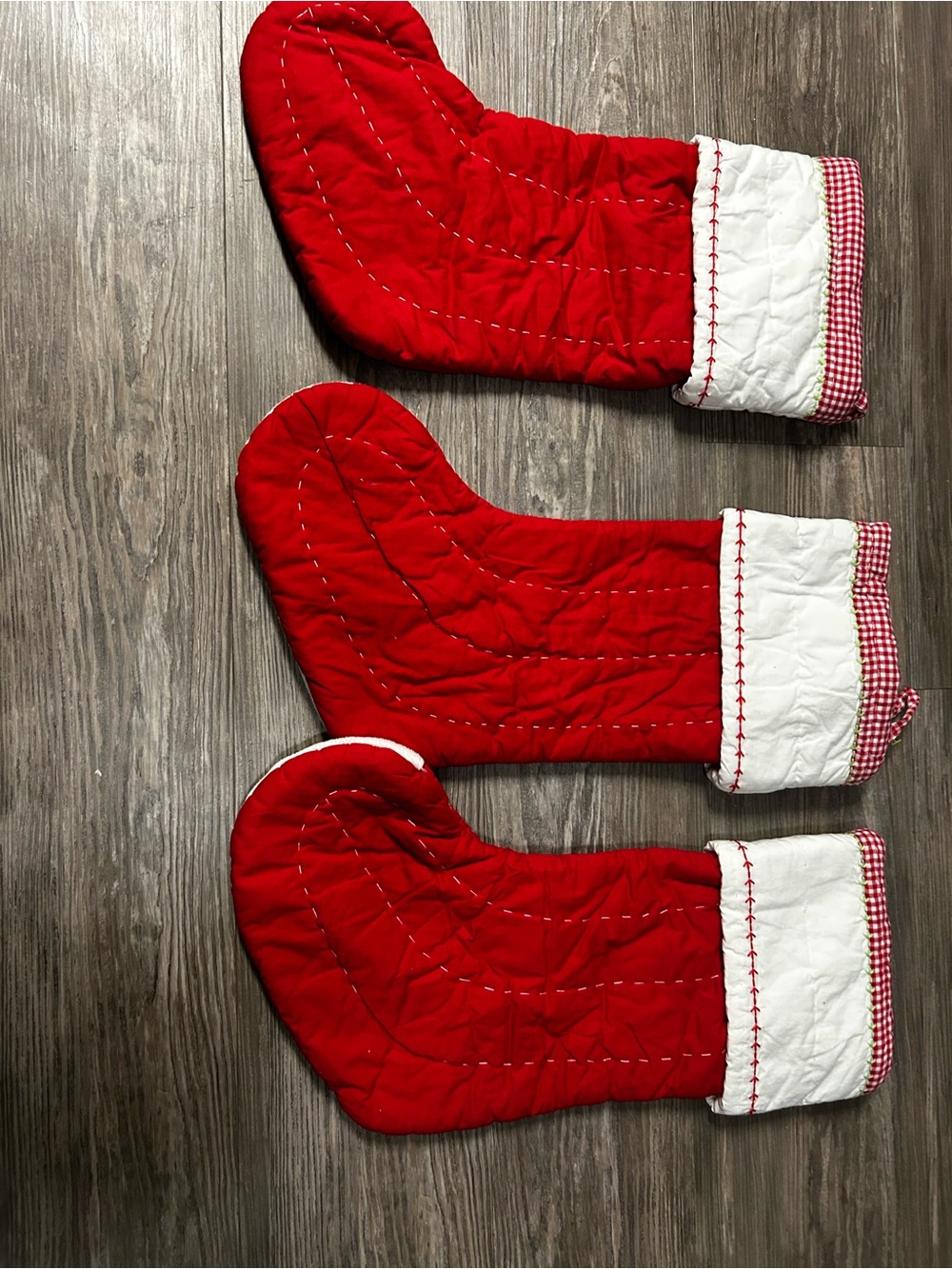Pottery Barn Red Holiday Character Christmas Stockings - Set of 3 - Picture 3 of 3